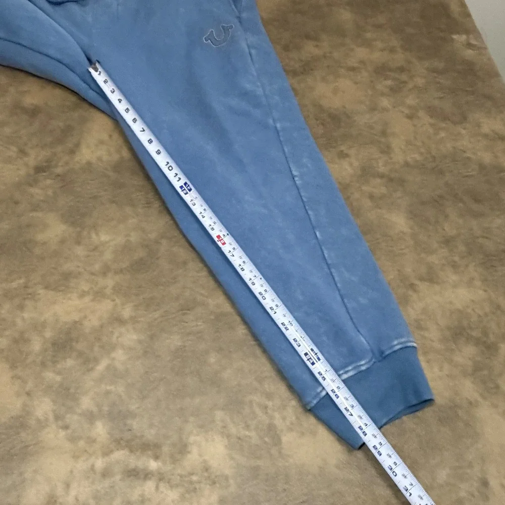 True Religion HS Jogger Mens 2XL Blue Washed Horseshoe Logo Sweatpants